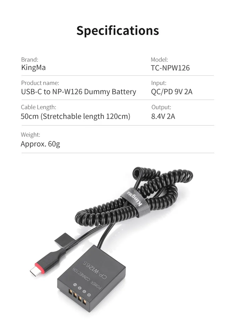 Pin ảo Kingma NP-W126S Type C