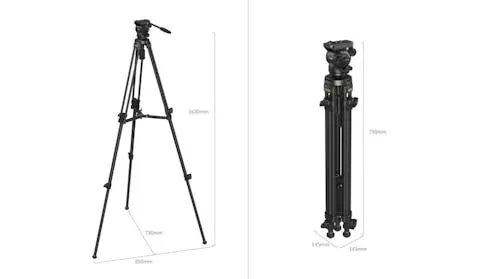 SmallRig 4685 - Lightweight Video Carbon Fiber Tripod Kit AD-50