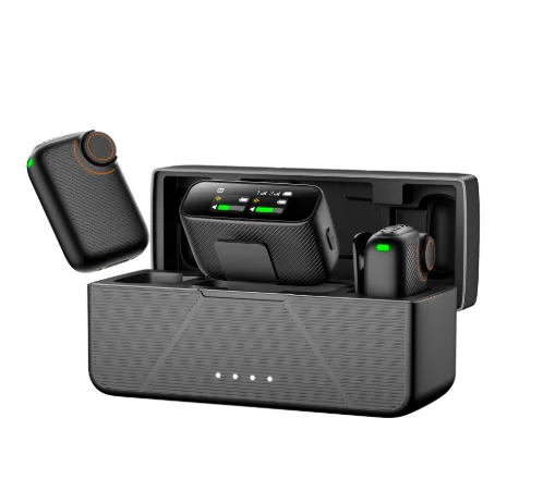 Micro Cài Áo Không Dây S20 Màu Đen (1 RX 2 TX) Chống Ồn AI, Lọc Âm Tốt