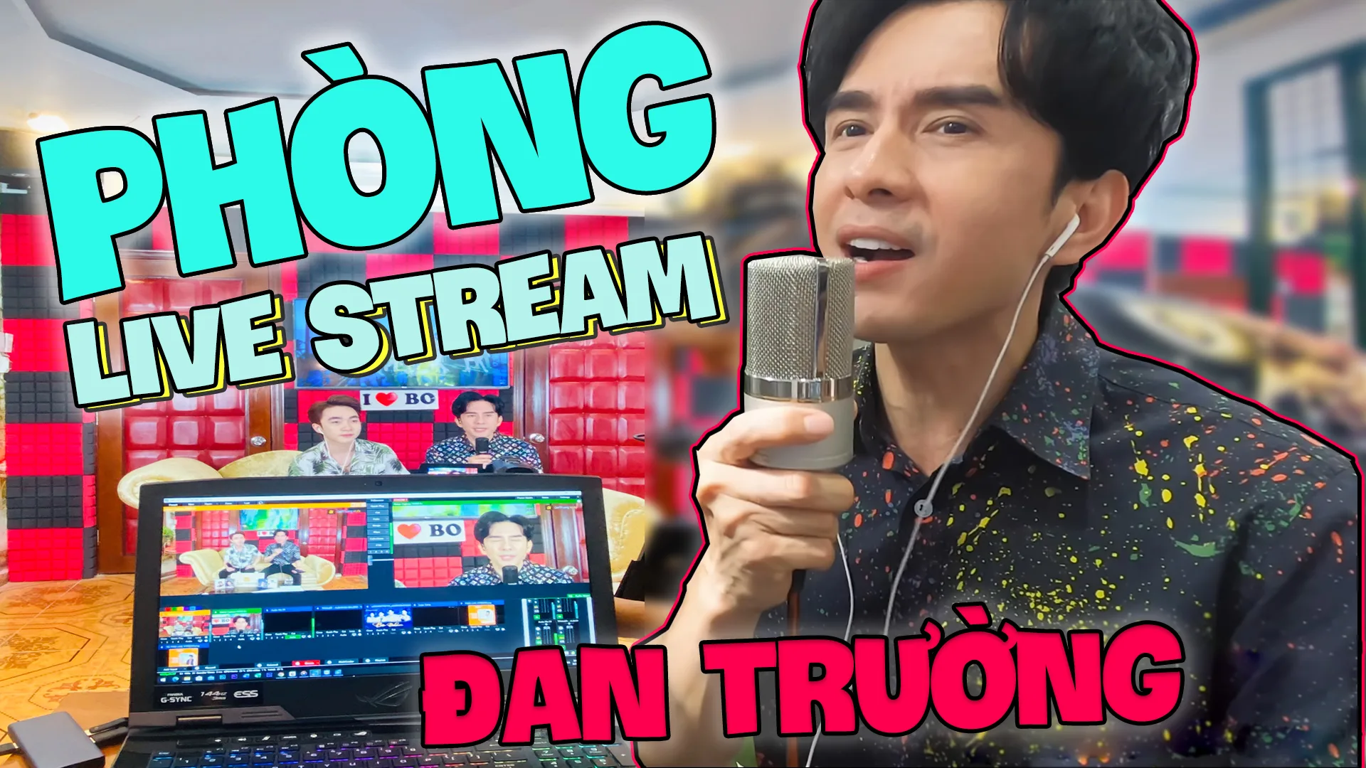 Setup phòng livestream cho ca sĩ Đan Trường hát với Sound card Focusrite 2Pre USB Micro AKG P420