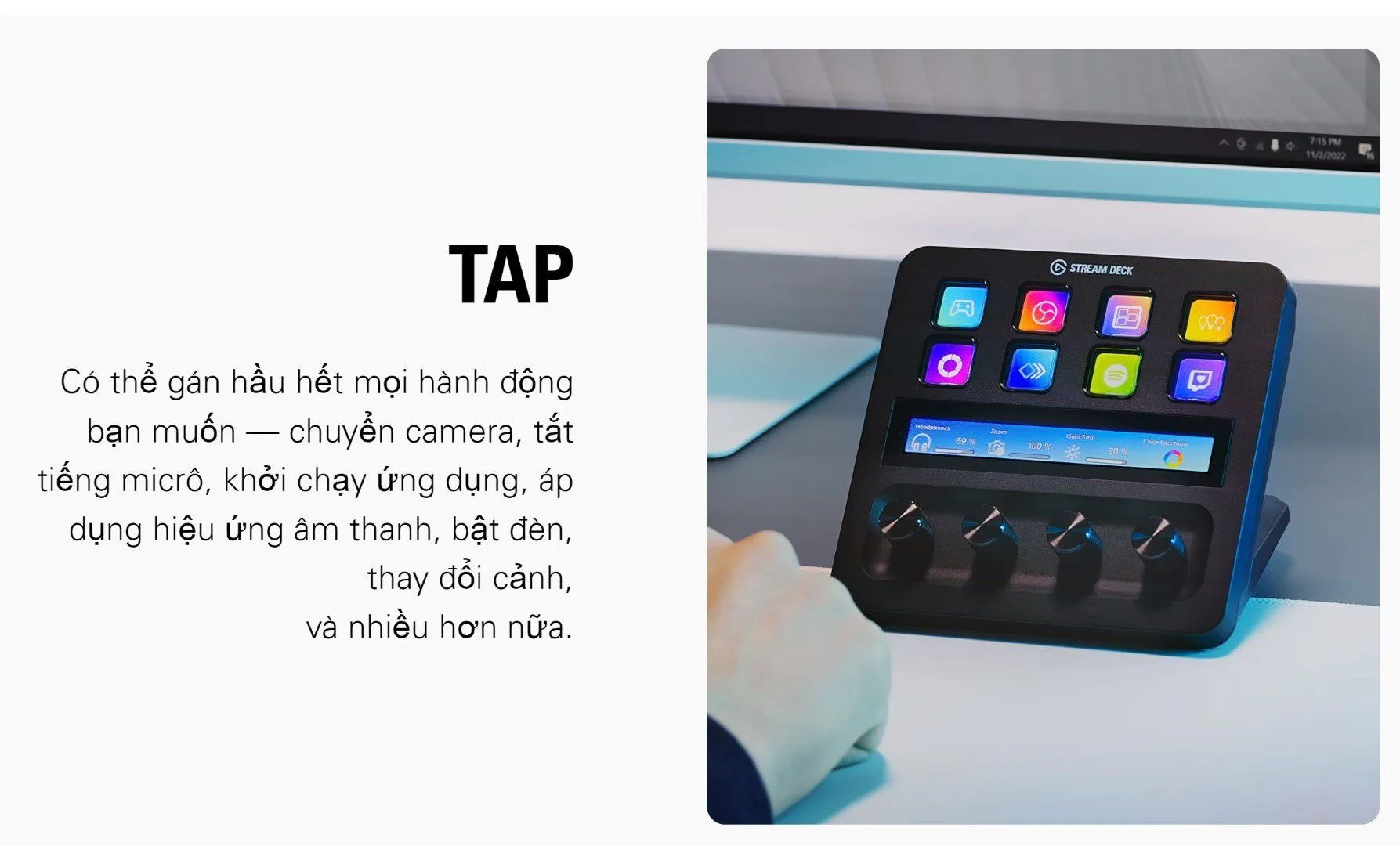 Thiết bị Stream Elgato Stream Deck + (Màu Đen) - Bàn Phím StreamDesk