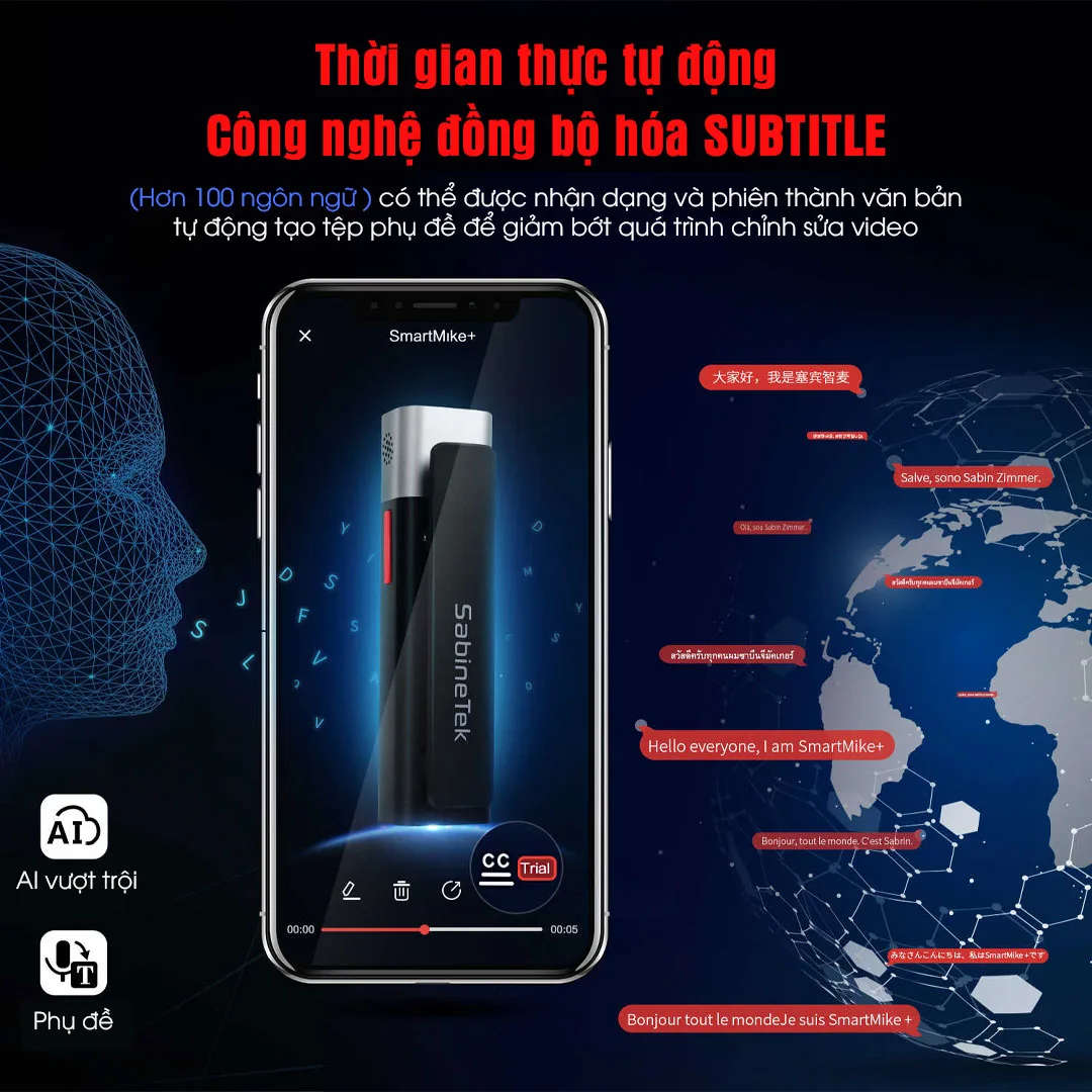 Micro cài áo Bluetooth SmartMike +, Micro cài áo thông minh tiện lợi