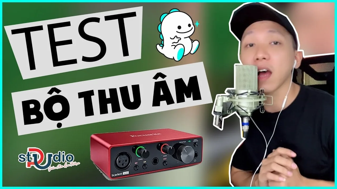 Test bộ livestream hát App Bigo Live Auto Tune mượt mà Focusrite Solo Gen 3 Micro thu âm MXL 990