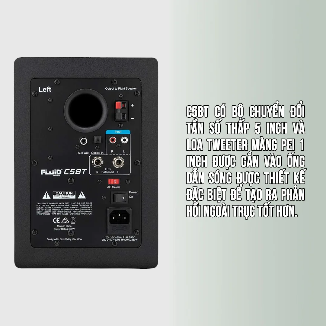 Loa kiểm âm Fluid Audio C5BT Bluetooth 5 Studio Monitors (Pair)