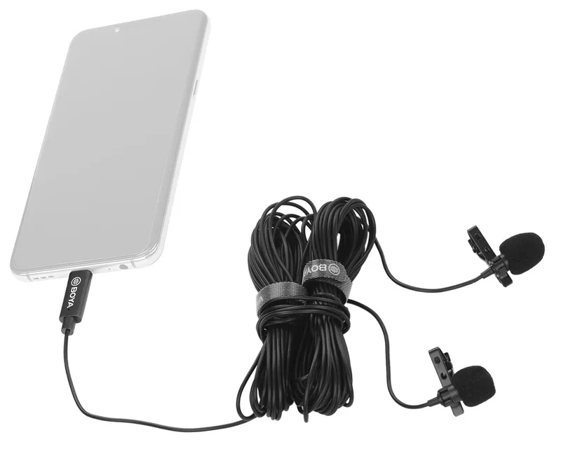 Micro thu âm Boya BY-M3D - Micro thu âm cài áo 2 mic ( Cổng type C )