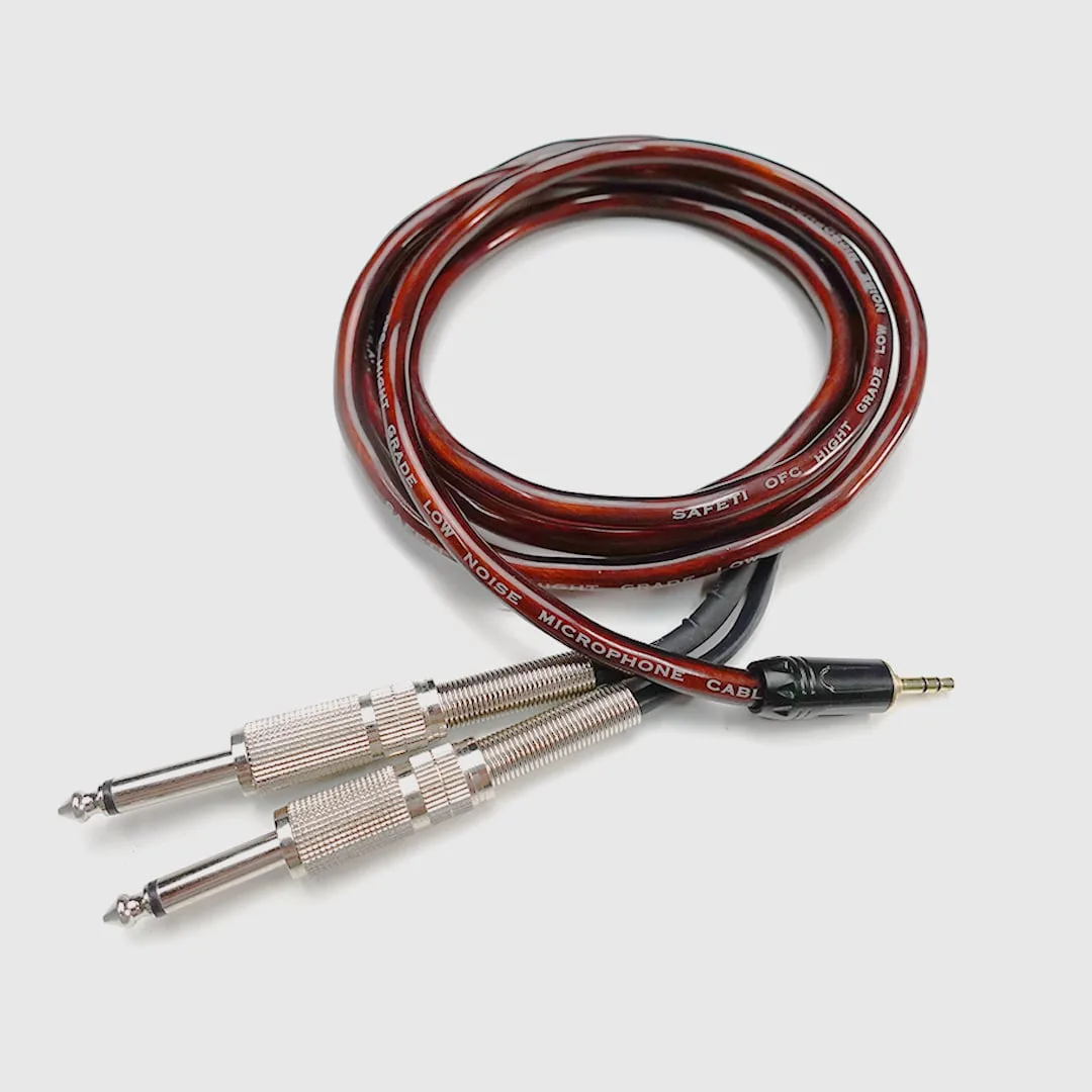 Dây truyền nhạc 2 đầu 6.5mm Mono ra Jack 3.5mm Stereo (2M)