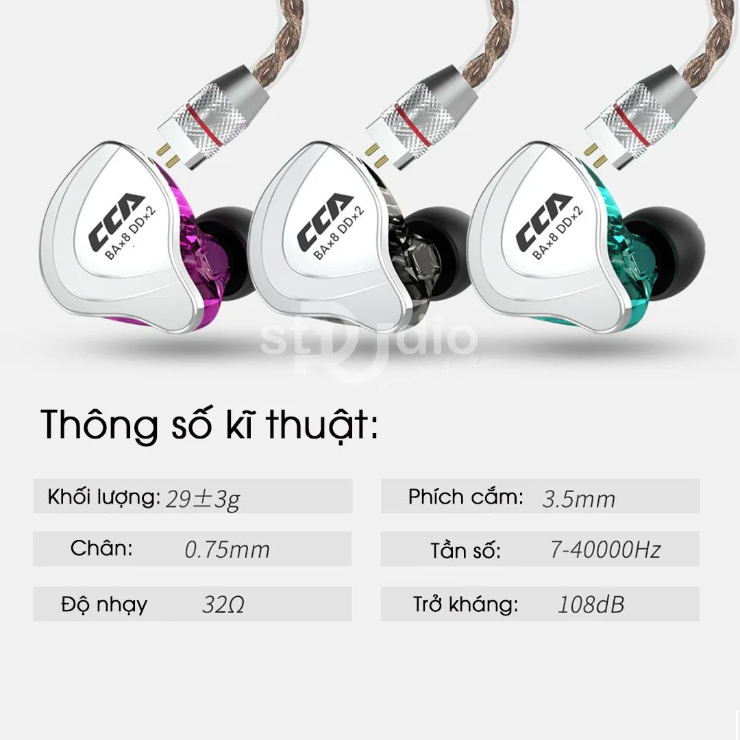 Tai nghe CCA C10 không Mic chính hãng, tai nghe nhét tai livestream