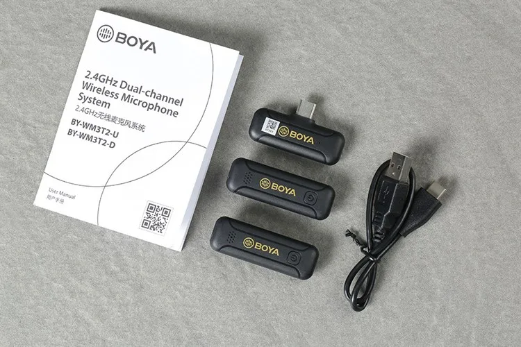 Micro cài áo không dây BOYA BY-WM3T2-U, Cổng Type-C