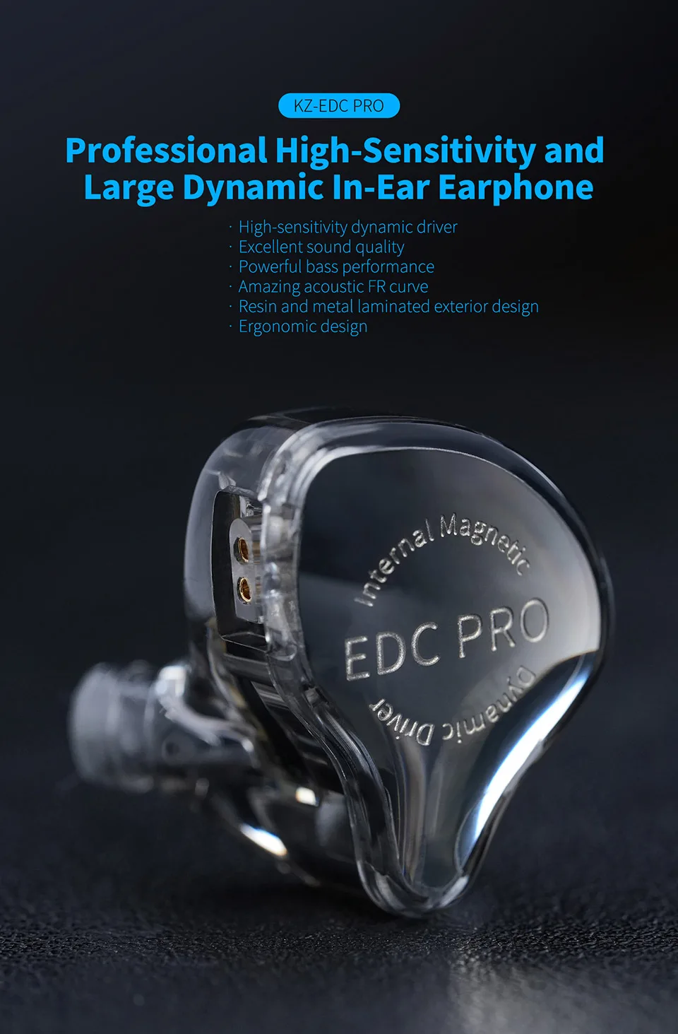 Tai nghe KZ-EDC PRO Tai nghe nhét tai livestream ( In ear ) Silver