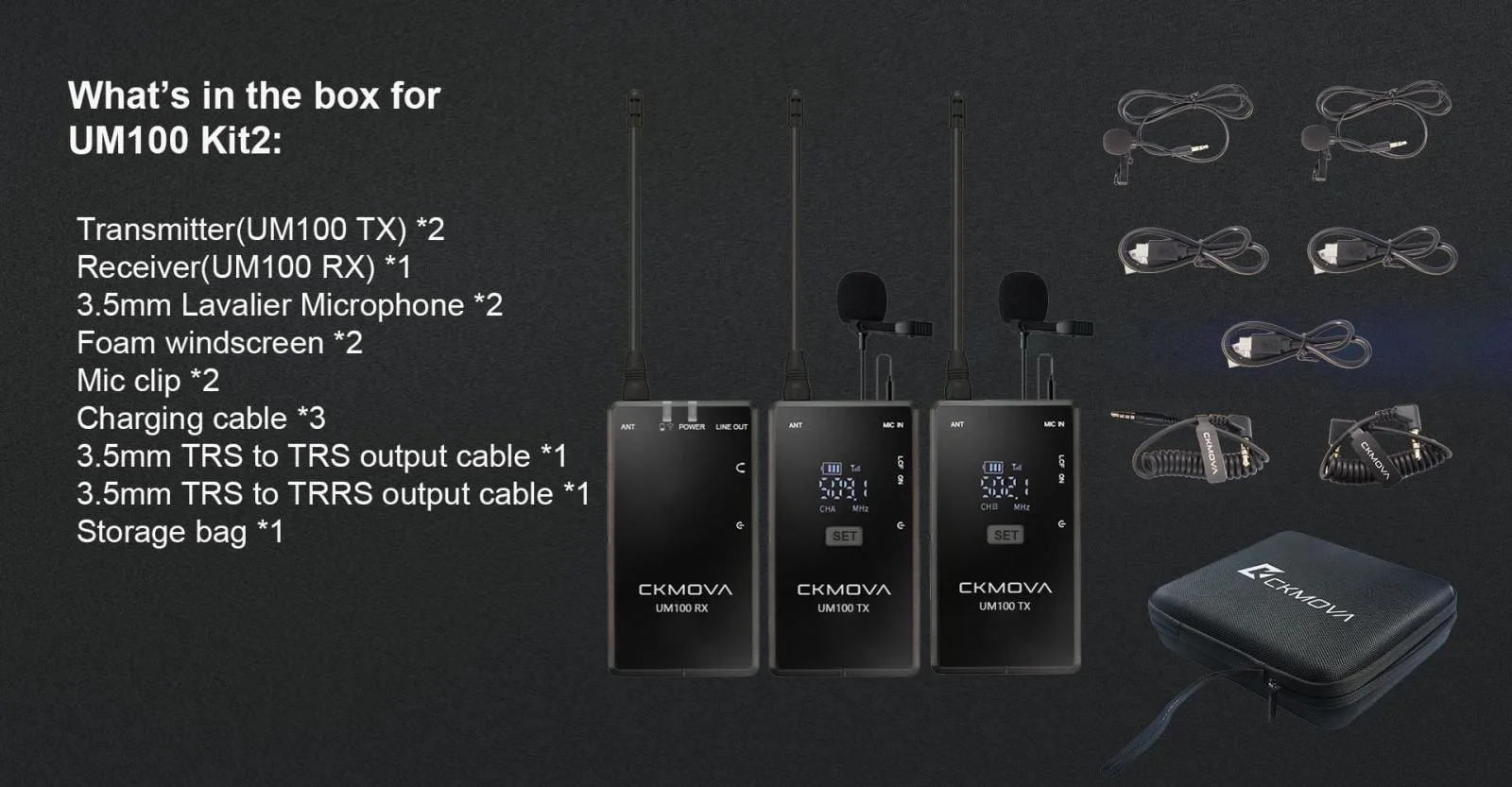 Microphone không dây Ckmova UM100 kit 2