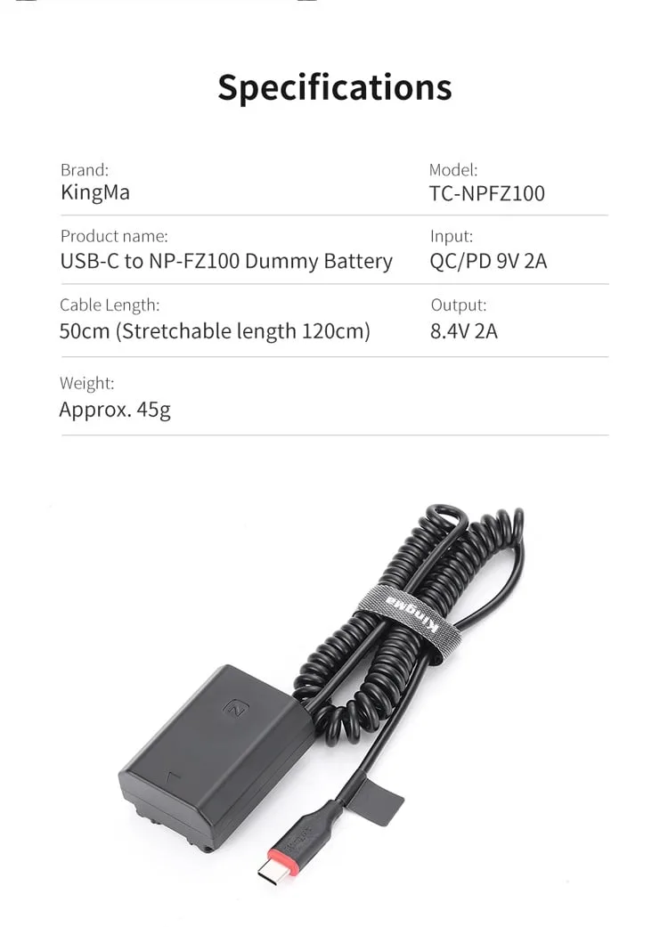 Pin ảo Kingma FZ100 Type-C, Mới 100%