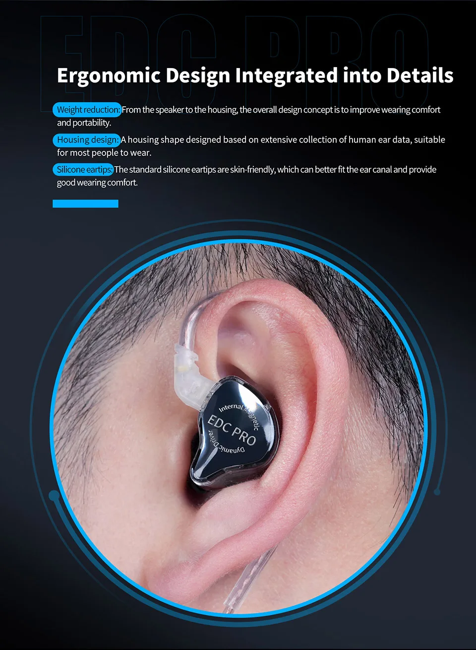 Tai nghe KZ-EDC PRO Tai nghe nhét tai livestream ( In ear ) Silver