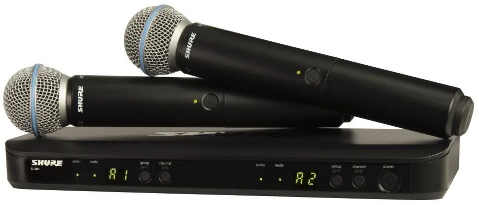 Bộ thu và phát kèm micro không dây Shure BLX288A/BETA58A - Micro không dây cầm tay (2mic)