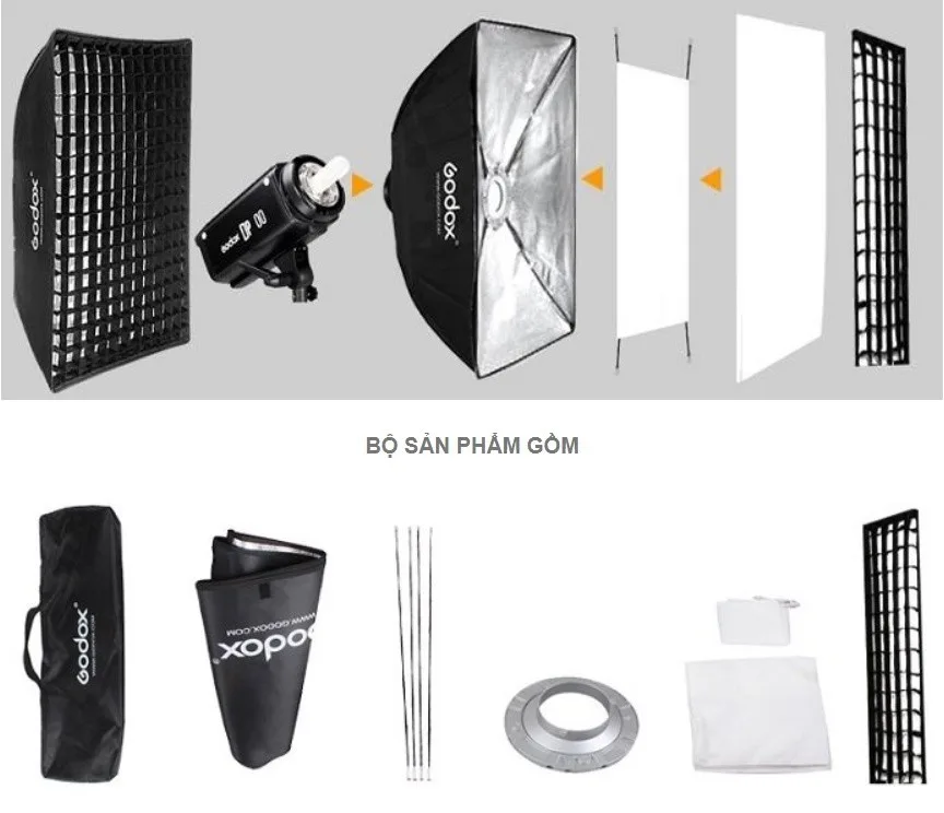 Lồng tản sáng Softbox 60x90cm tổ ong